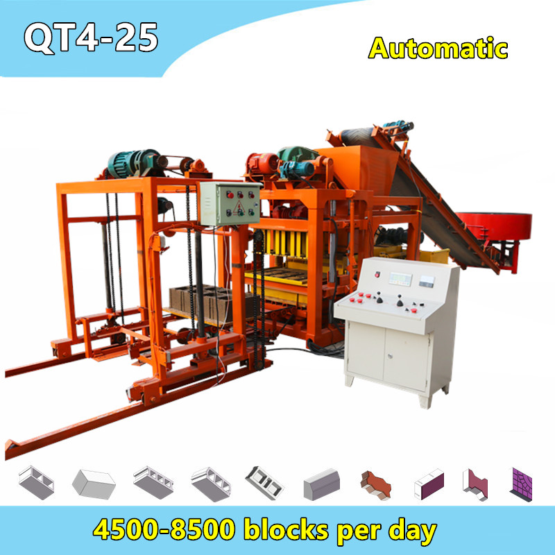 QT4-25 Automatic Vibration Cement Concrete Block Making Machine for Sale