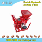 QT2-25 Diesel Powered Hydraulic Soil Clay Interlocking Lego Brick Making Machine