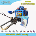 QT4-26 automanual concrete blocks cement paving brick machine with one button start function