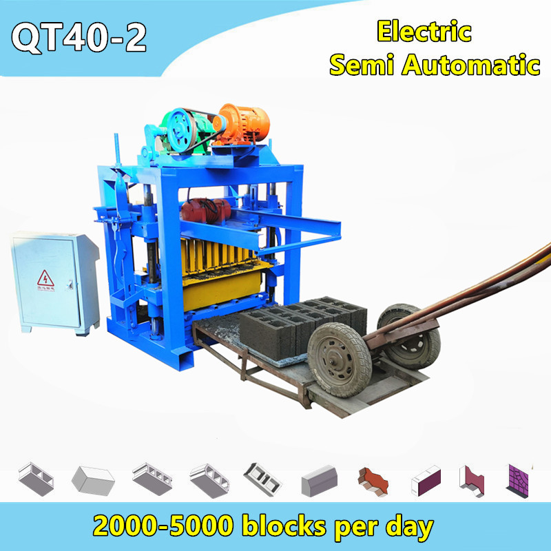 QT40-2 small automanual concrete hollow block machine